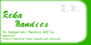 reka mandics business card